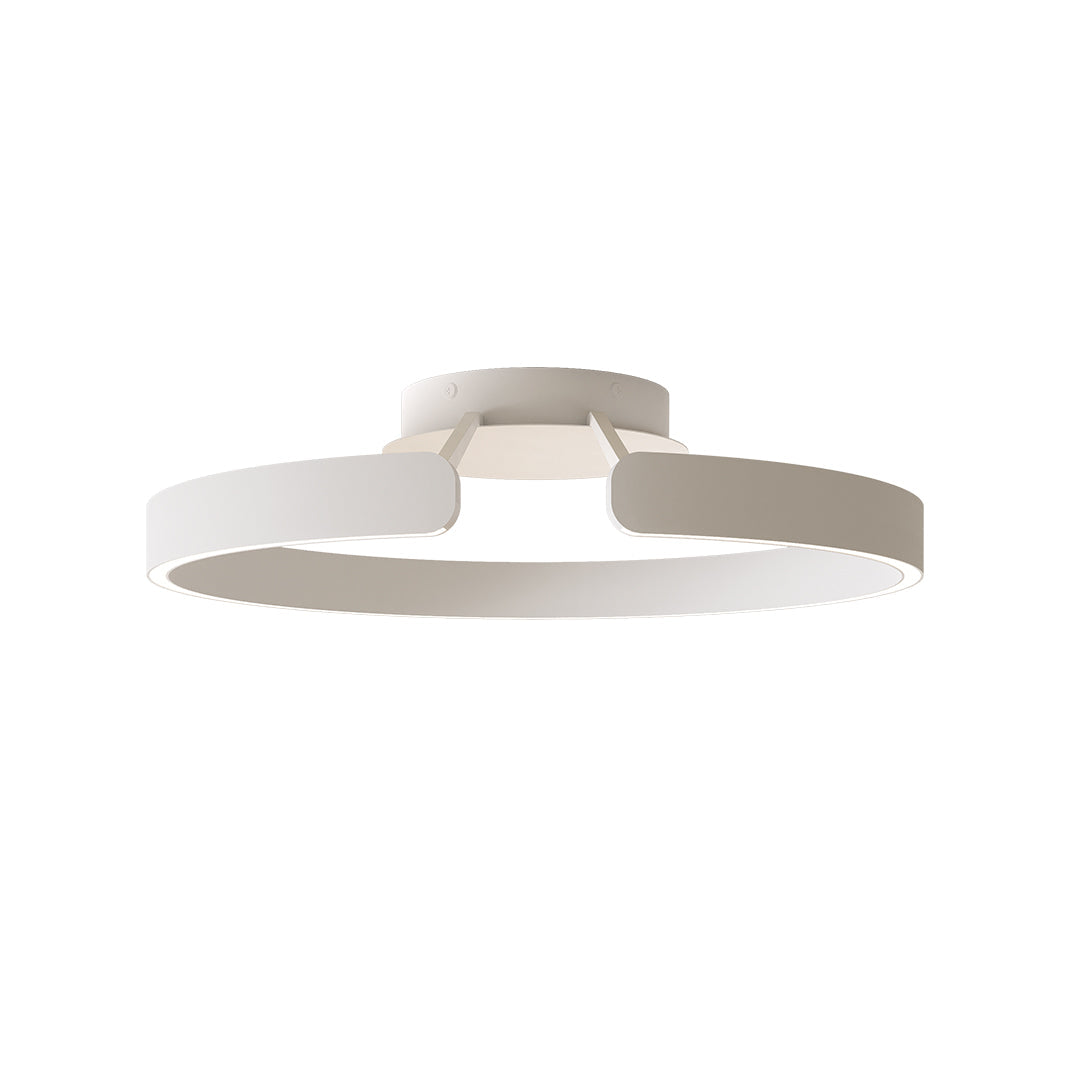 Minimalist Halo Ring Flush-Mount Ceiling Light — Iron & Aluminum, 80W LED, 15.8" or 23.6", Black / White / Coffee Brown
