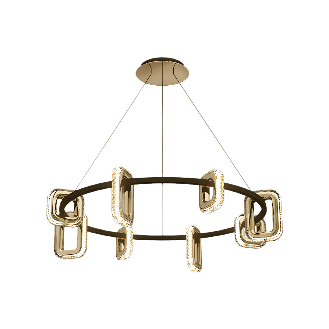 Modern Acrylic Chandelier — Gold Aluminum, 3-Step Dimming (3000K/4500K/6000K), 6- to 18-Light, Single- or Double-Layer