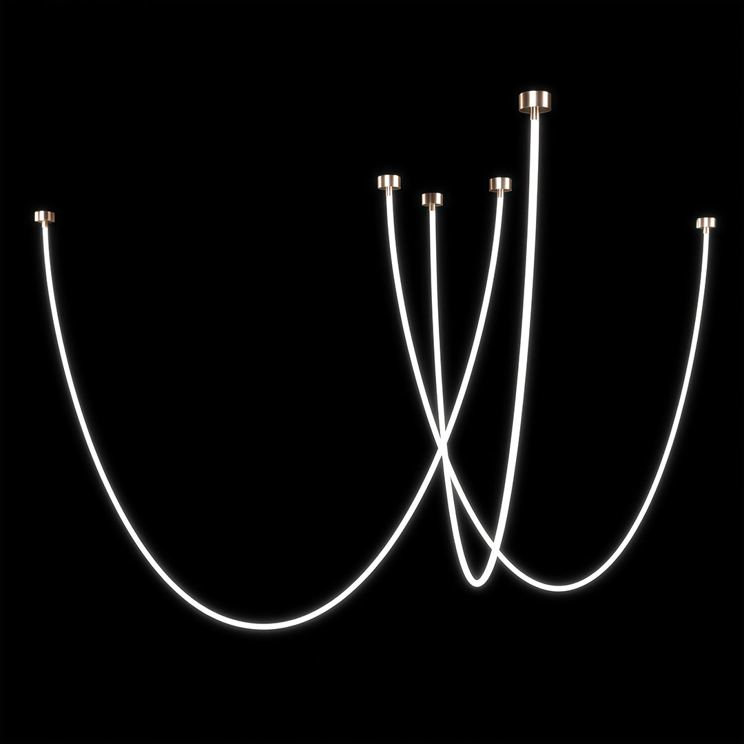 Linear Neon Pendant Light — Silicone Soft LED, 2–5m Lengths, Dual Color Temperature (3000K / 4000K), 32–80W