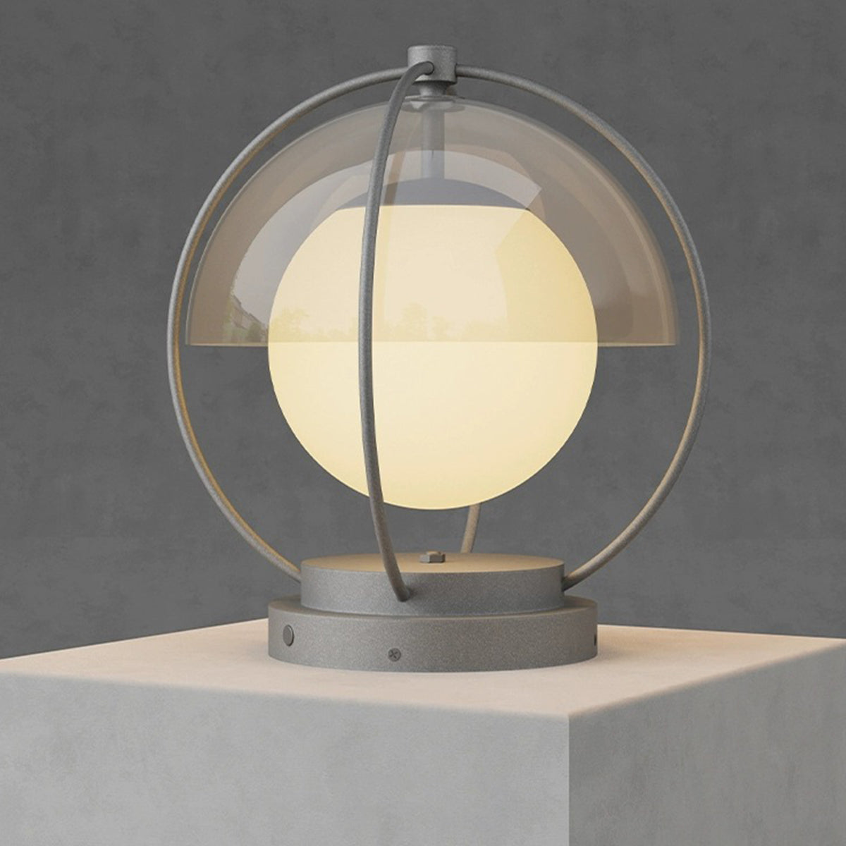 Modern Minimalist Globe Outdoor Pillar Light — Metal & PMMA, LED 3000K, Solar or Hardwired, Weatherproof