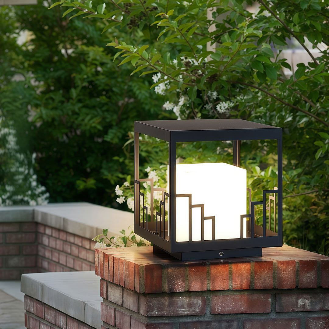 Minimalist Outdoor Pillar Light — Matte Black Stainless Steel, 20W LED, IP54, Dual Color Temperature