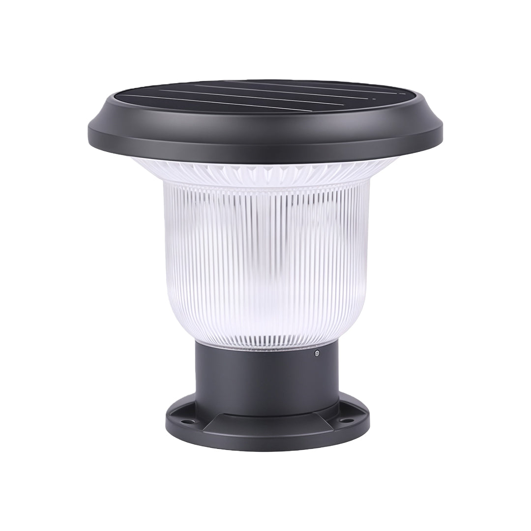 Outdoor Pillar Light — Aluminum, Solar or Hardwired E27, IP65 Weatherproof, Black / Gray