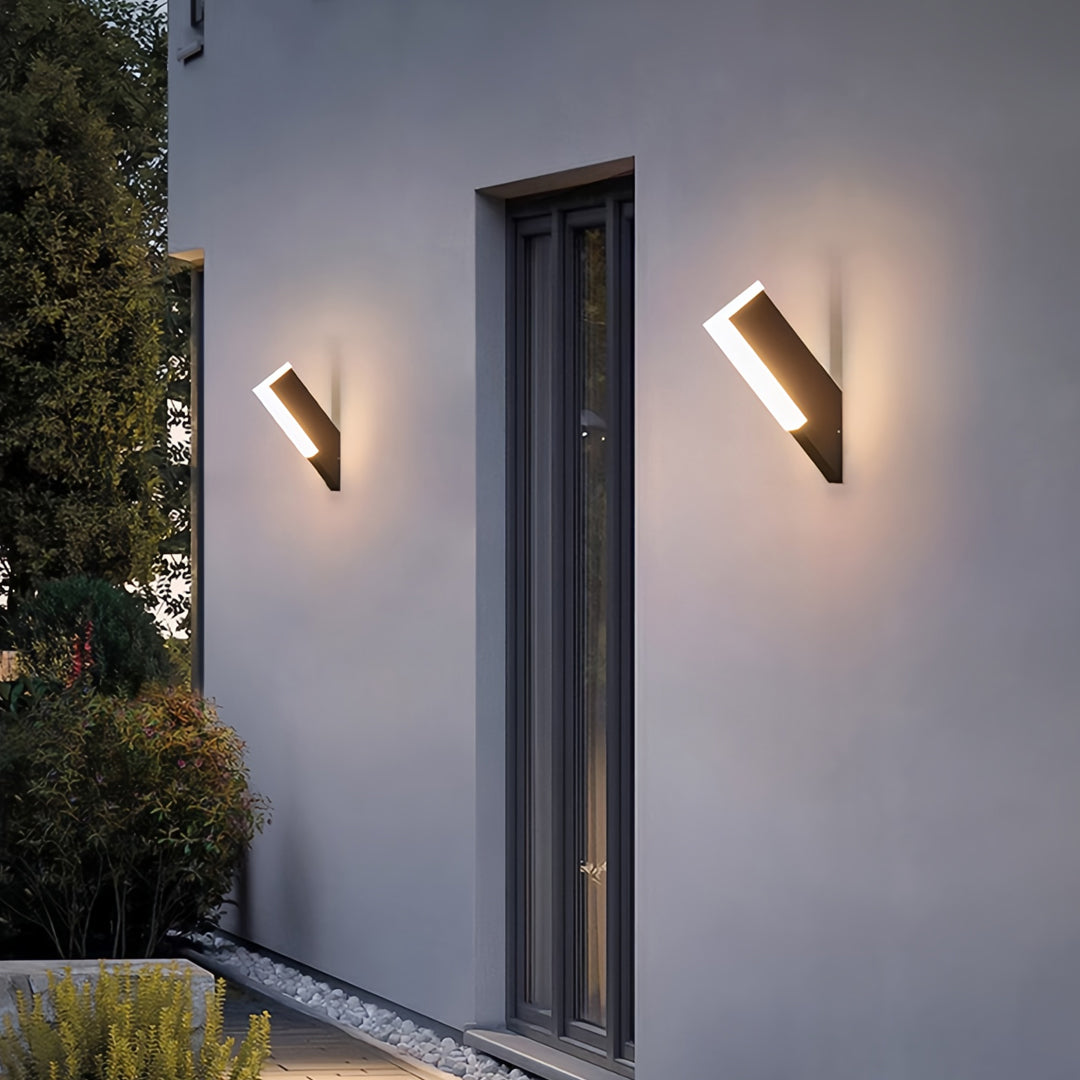 Minimalist Outdoor Wall Lantern — Black Aluminum, White Acrylic Shade, 12W LED, IP65, Hardwired