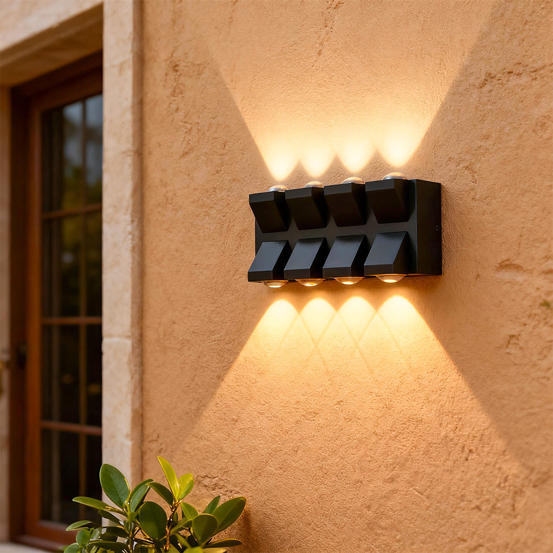 Black Waterproof LED Outdoor Wall Lights - Bidirectional Lamp