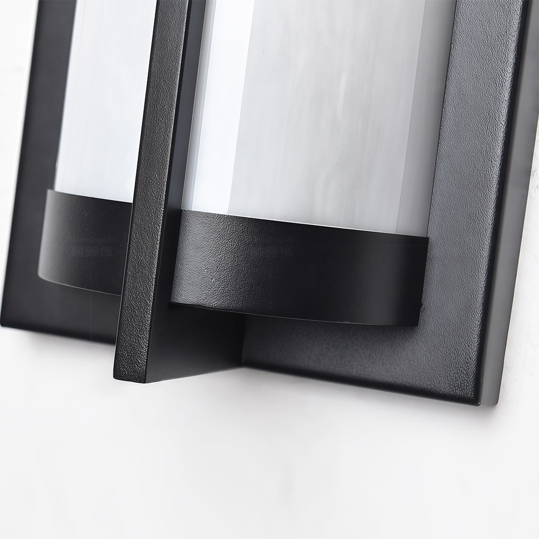 Modern Minimalist Linear Outdoor Wall Sconce — Black Stainless Steel, Acrylic Shade, IP54, Integrated LED, 4 Sizes