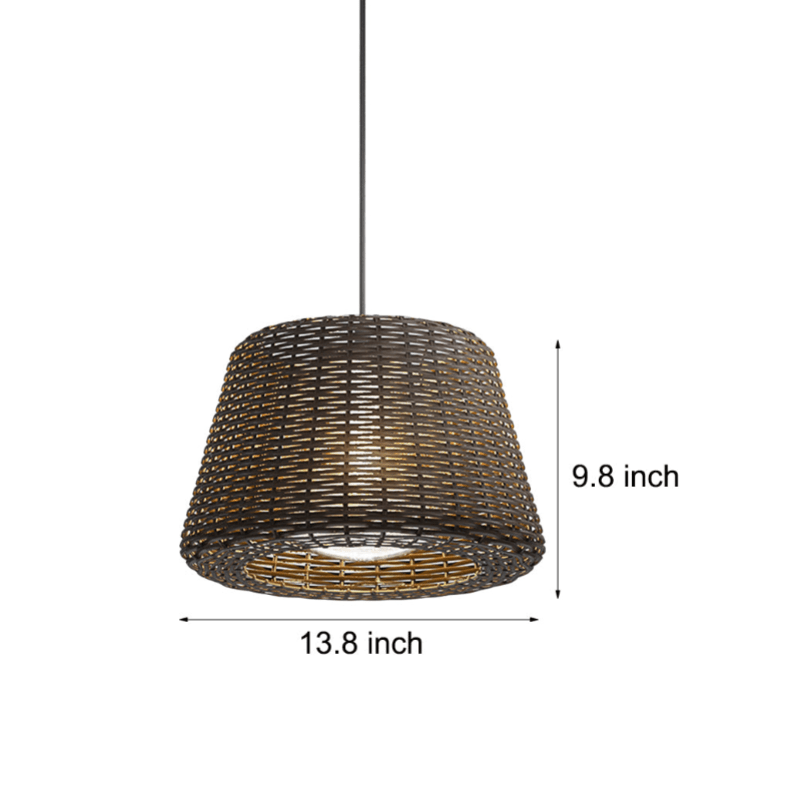 Rattan Dome Outdoor Floor Lamp — Stainless Steel, Open-Top Design, Stake Mount, LED, IP65, 5W