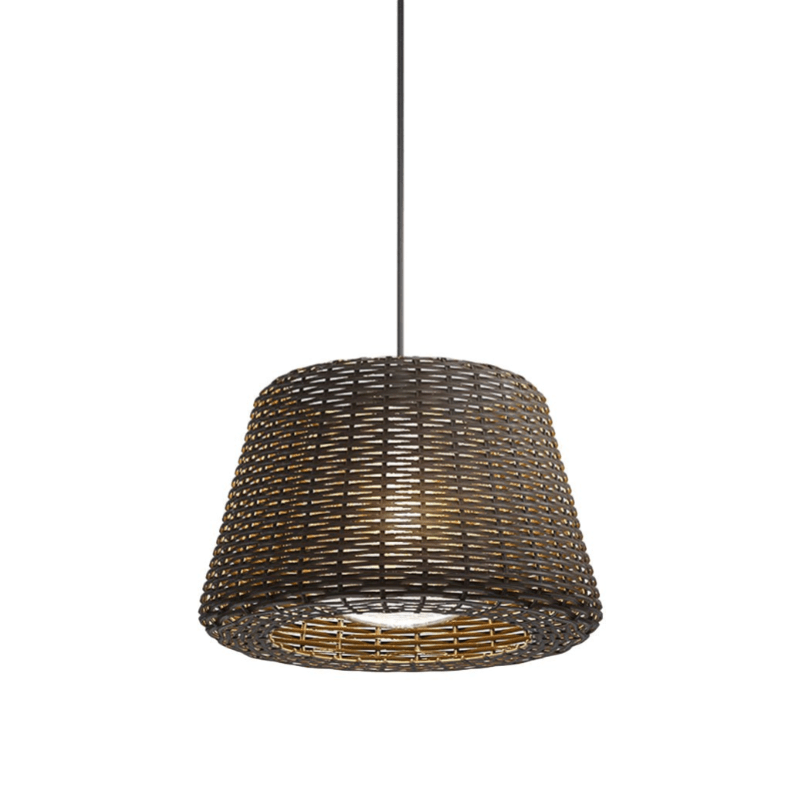 Rattan Dome Outdoor Floor Lamp — Stainless Steel, Open-Top Design, Stake Mount, LED, IP65, 5W