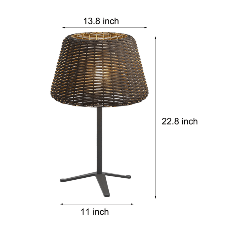 Rattan Dome Outdoor Floor Lamp — Stainless Steel, Open-Top Design, Stake Mount, LED, IP65, 5W