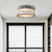 Minimalist Crystal Flush-Mount Ceiling Light — Glass Shade, Metal, 3000K Warm White, 38cm / 47cm