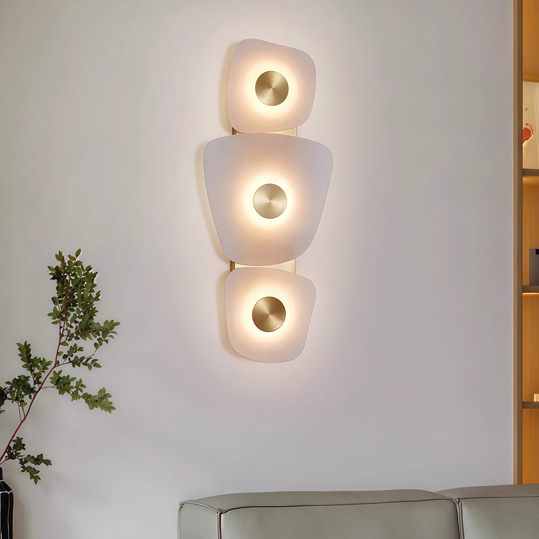 Italian Minimalist Cloud Stone Wall Sconce — Copper, 6.5W LED Warm White, 23.6" Hardwired
