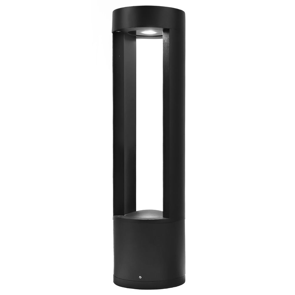elegant waterproof black led outdoor bollard lights hollow cylindrical design for stylish exterior illumination