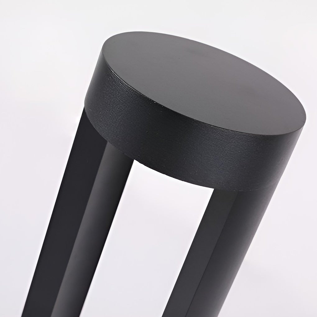 elegant waterproof black led outdoor bollard lights hollow cylindrical design for stylish exterior illumination