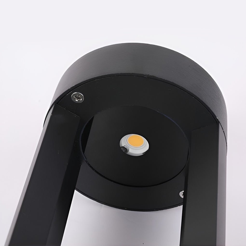 elegant waterproof black led outdoor bollard lights hollow cylindrical design for stylish exterior illumination