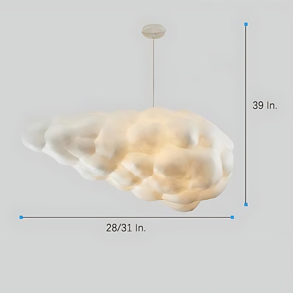 Cloud-Form Pendant Light — Fabric Shade, 1-Light, 40W E26/E27, Multiple Sizes