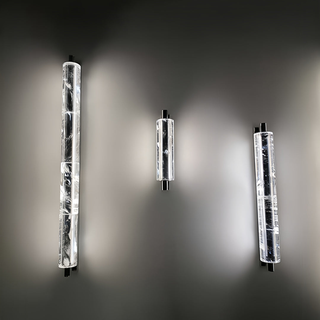 Minimalist Linear Wall Sconce — Chrome Metal with Crystal Accents, 7.3W LED, 3000K, IP20