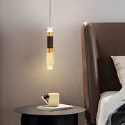 Cylindrical Mini Pendant Light — Black and Gold Aluminum, 10W LED, 3-Step Dimming (3000K/4500K/6000K)