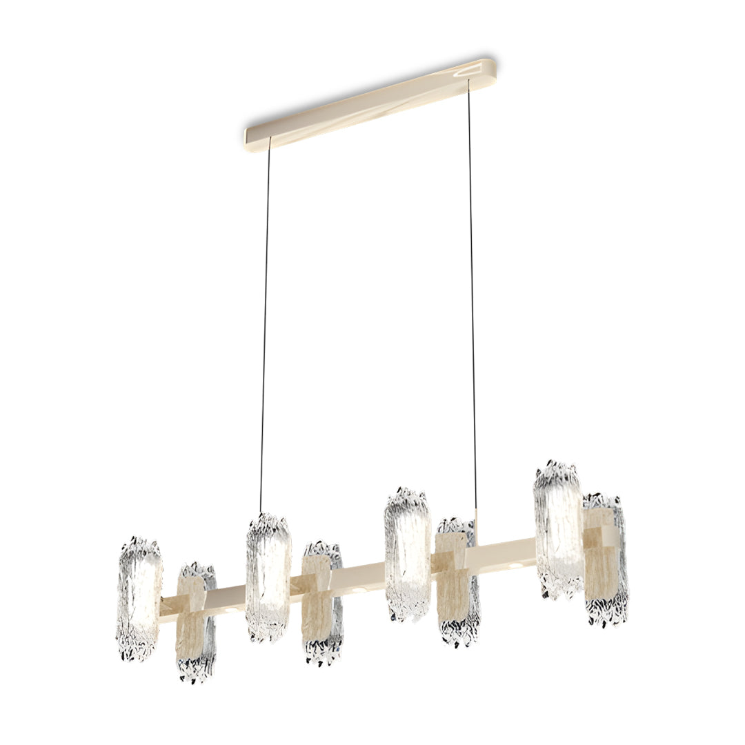Minimalist Metal Chandelier — Aluminum, Gold, LED, Three-Color Dimming, 6/8/8+4-Light, 59.1" Chain