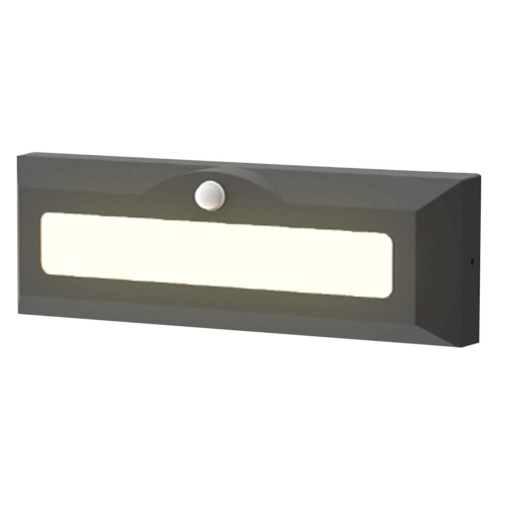 Embedded Motion Sensor LED Step Light — Aluminum & Glass, IP54, 110° Detection, Courtyard & Terrace