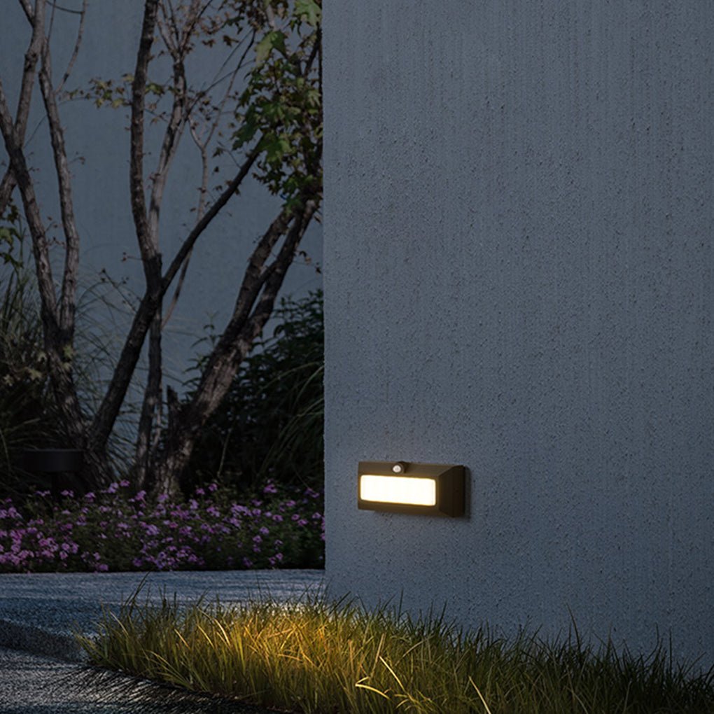 Embedded Motion Sensor LED Step Light — Aluminum & Glass, IP54, 110° Detection, Courtyard & Terrace
