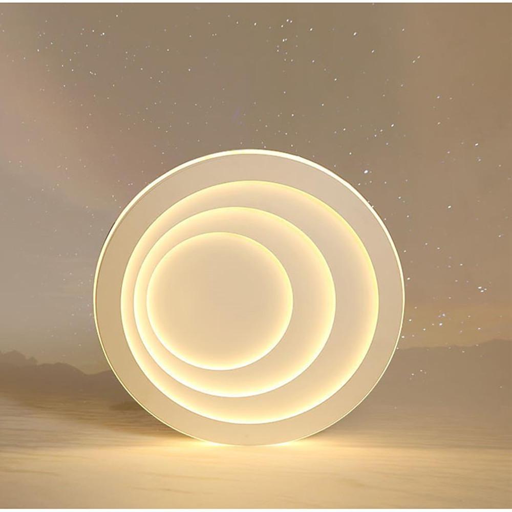 4-Ring Geometric Flush-Mount LED Ceiling Light — Metal and Acrylic, 15.7" / 19.7" / 23.6", 3000K or 6000K