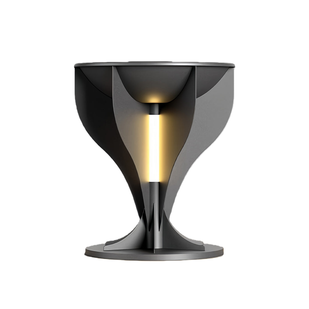 Openwork Lighted Outdoor Planter — Black Stainless Steel, Warm White LED, IP54, Hardwired or Solar, 18.9" or 32.3"
