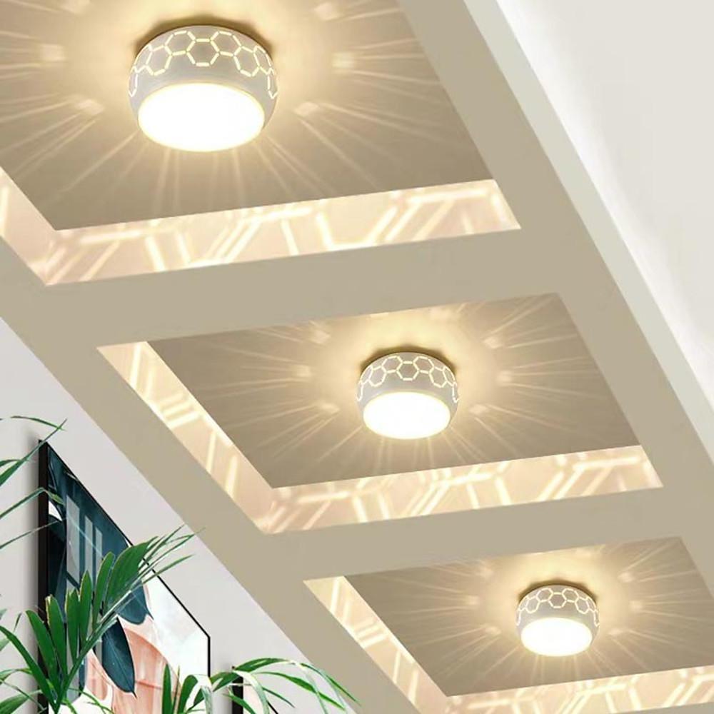 Globe Drum Flush-Mount Ceiling Light — Metal and Acrylic, LED, 5W, Warm White / White / RGB, Modern Lantern Design