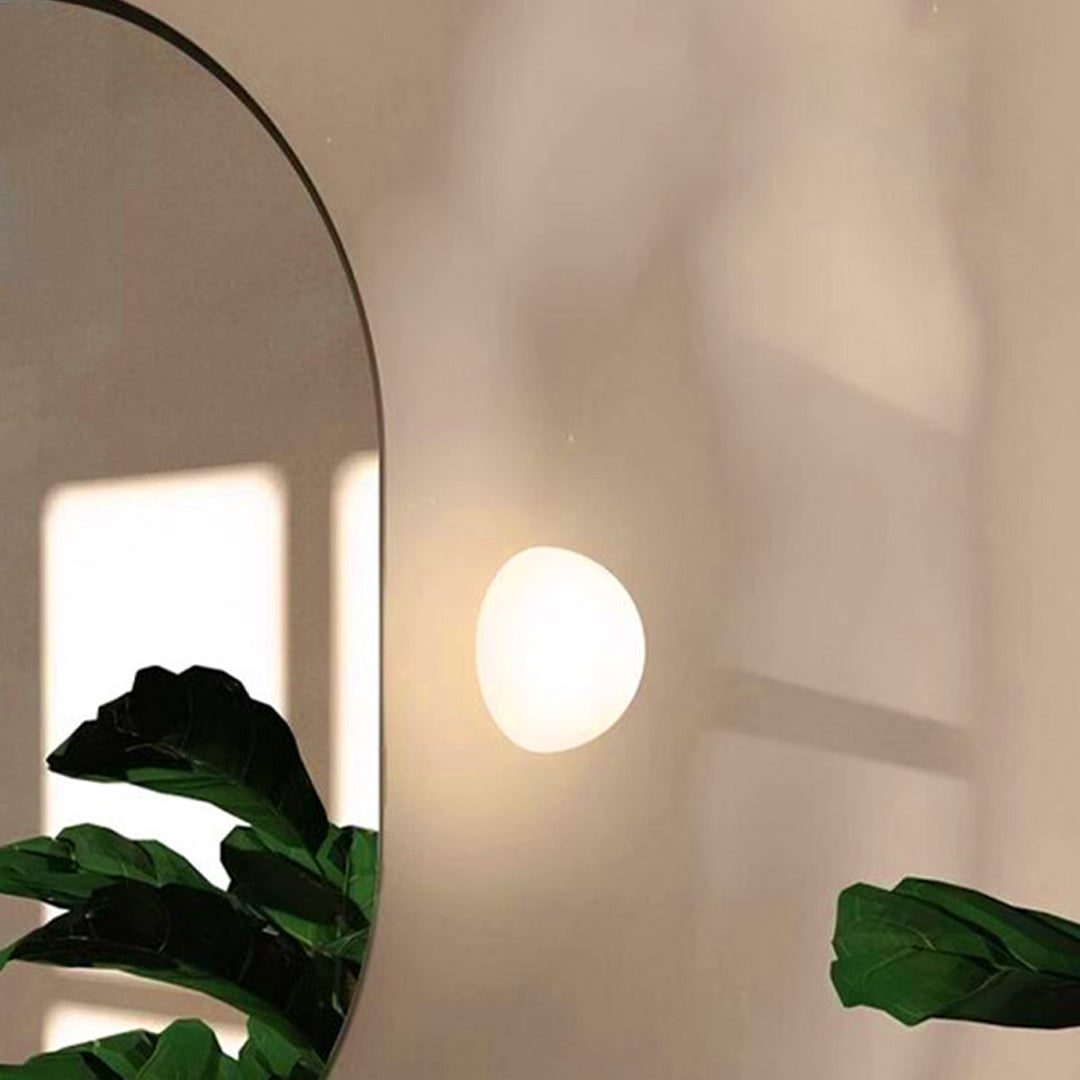 Semi-Spherical Outdoor Wall Sconce — White Metal, Frosted or Glossy Glass, 12W LED, IP65 Weatherproof