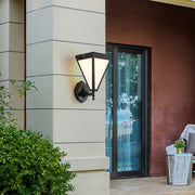 Minimalist Solar Outdoor Wall Sconce — Iron, White Acrylic Shade, 5W LED, 2200mAh, IP65, Remote Control