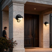 Solar Outdoor Wall Sconces, 2-Pack — Black Plastic, LED, Dual Color Temperature, IP44, 1200mAh