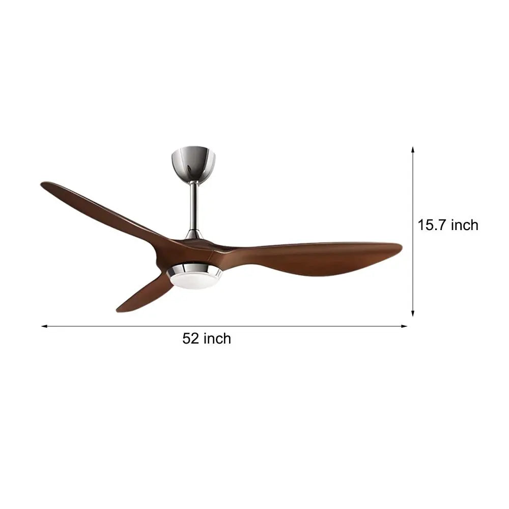 Envy 52” 3-Blade LED Ceiling Fan with Remote Control, 6 Speed Settings, and Integrated Lighting for Living Room Luxe