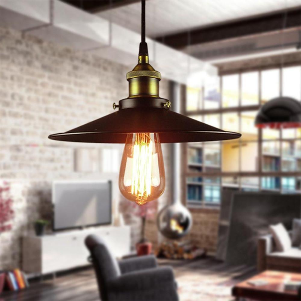 Cone Mini Pendant Light — Black & White Metal, Industrial, Adjustable 47" Cord, LED Compatible