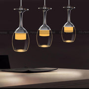 Modern 3-Light LED Mini Chandelier — Electroplated Aluminum, Transparent Plastic, 22" Wide, Adjustable Cord