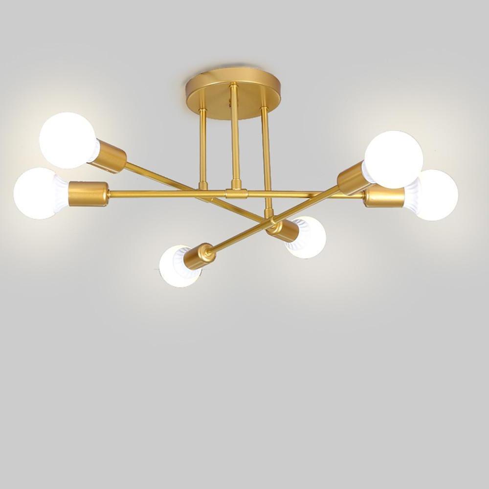 Geometric Sputnik Semi-Flush Mount — Metal, 6-Light LED, 28" Diameter