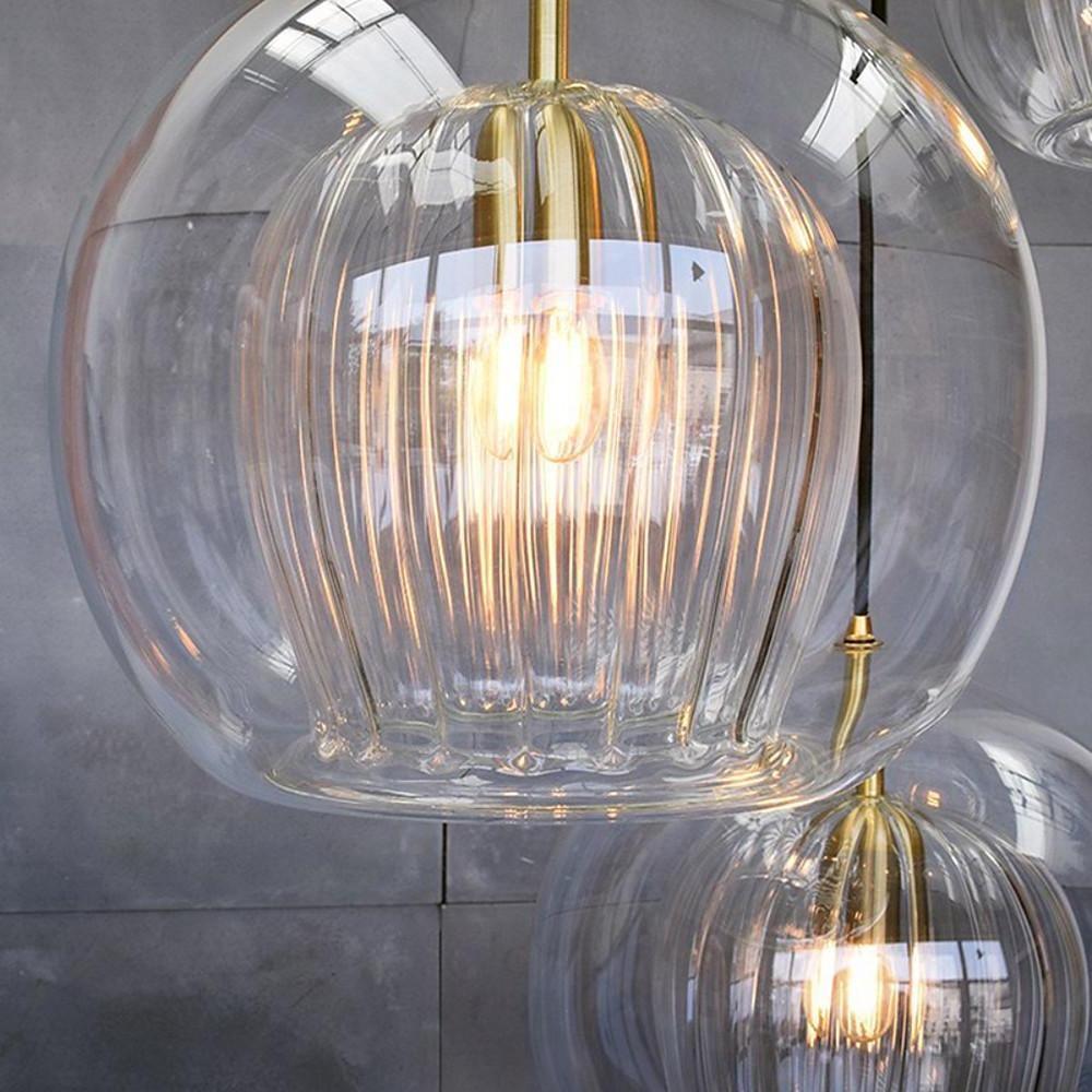 Glass Globe Mini Pendant — Copper, LED E27, 51" Adjustable Cord, 3000K / 6000K