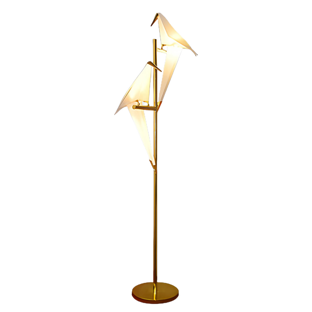 Origami Crane Wall Sconce — PP & Metal, Gold Accent, LED 6W, 3000K Warm White