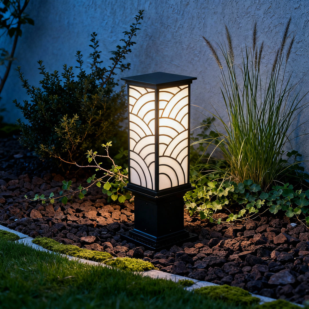 Outdoor Bollard Light — Die-Cast Aluminum, IP65, Solar or Hardwired, Three-Color Dimming, Adjustable Height