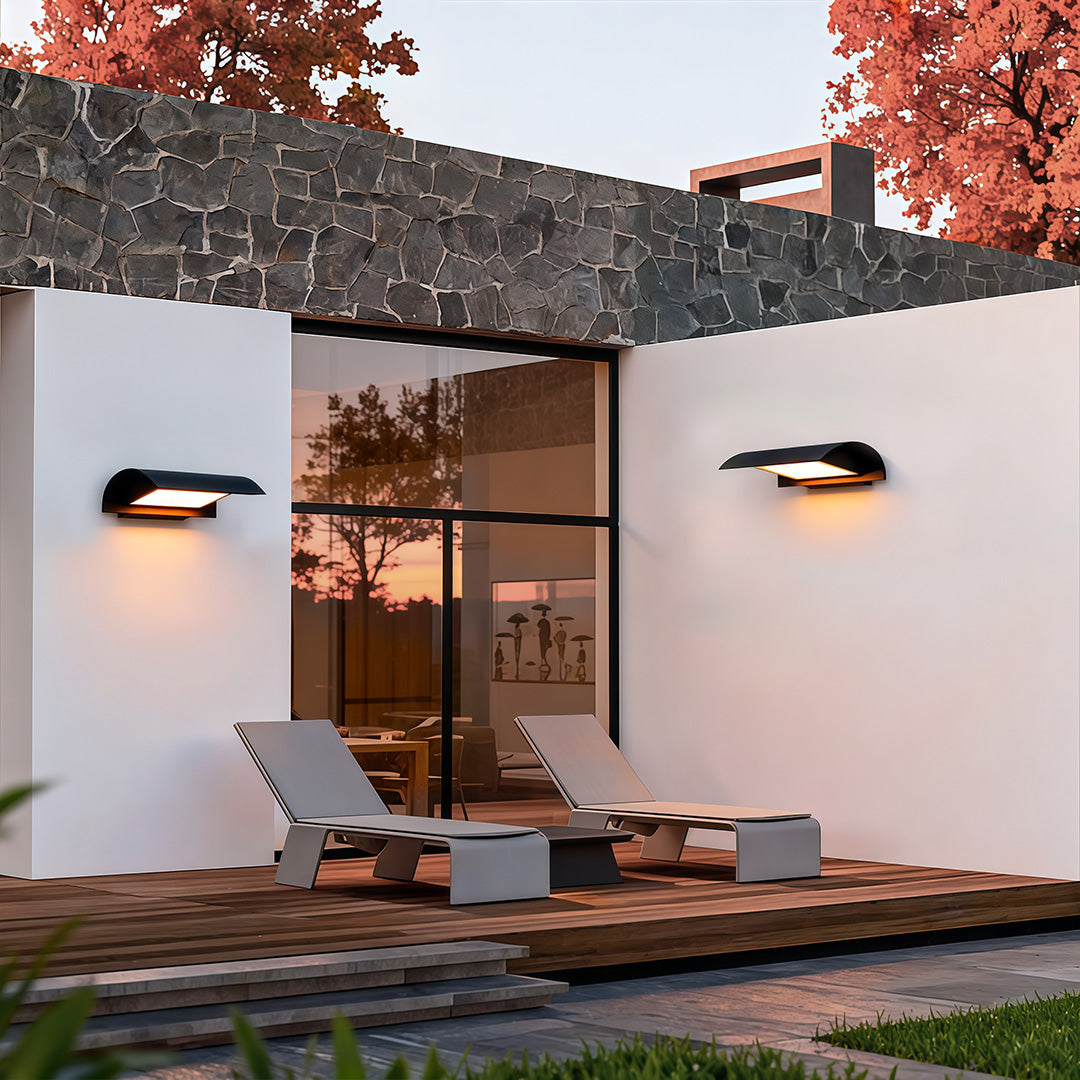 Minimalist Square Outdoor Down Wall Sconce — Aluminum, LED, Dual Color Temperature, IP65 Weatherproof