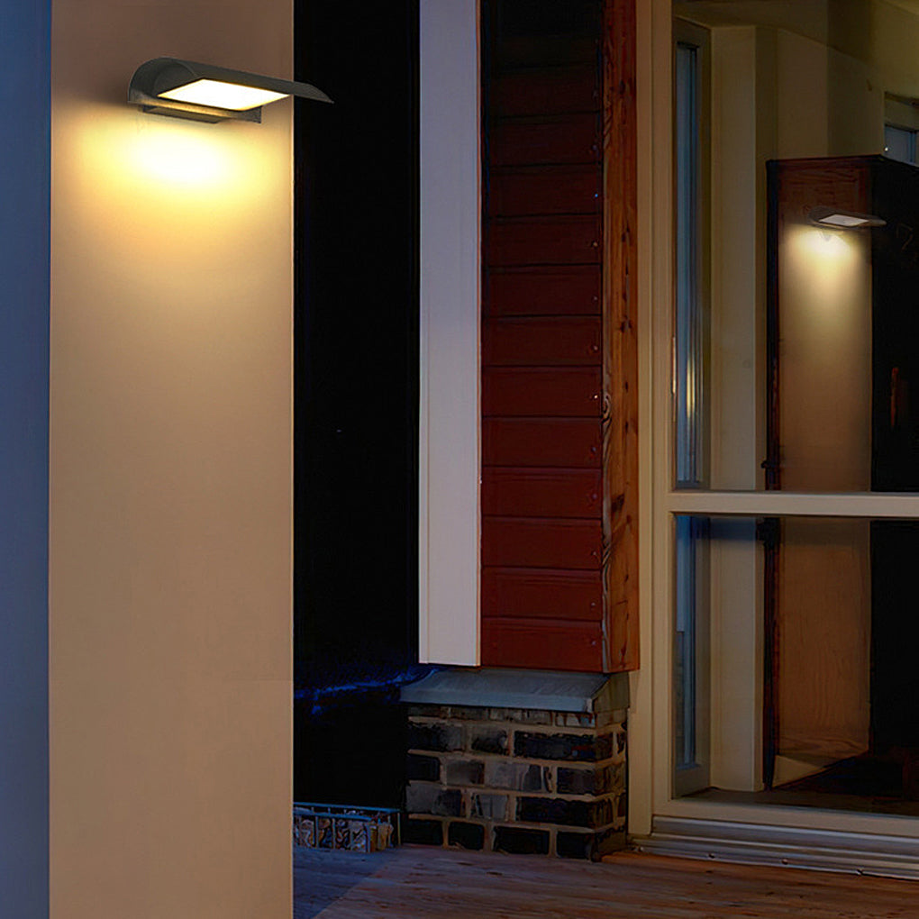Minimalist Square Outdoor Down Wall Sconce — Aluminum, LED, Dual Color Temperature, IP65 Weatherproof