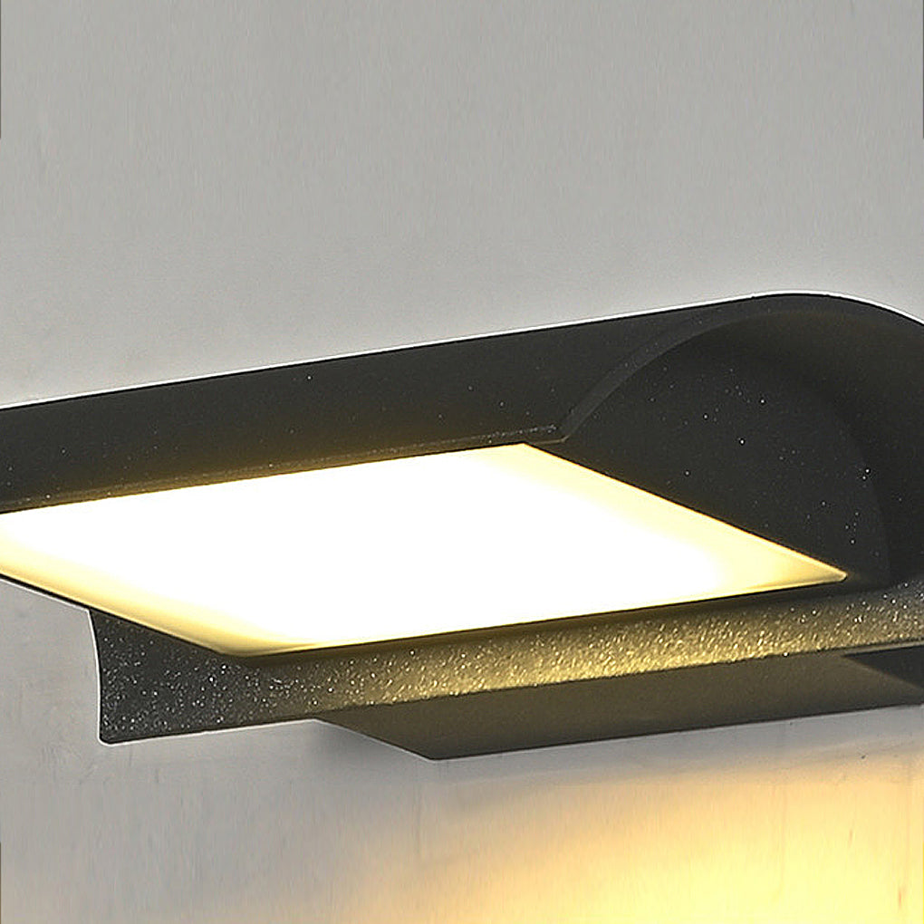 Minimalist Square Outdoor Down Wall Sconce — Aluminum, LED, Dual Color Temperature, IP65 Weatherproof