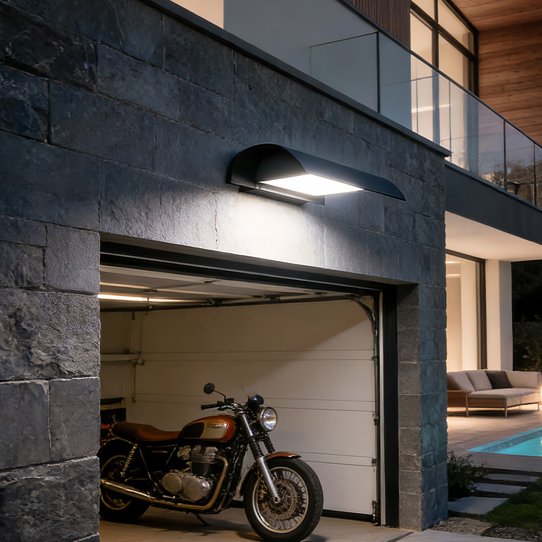 Minimalist Square Outdoor Down Wall Sconce — Aluminum, LED, Dual Color Temperature, IP65 Weatherproof