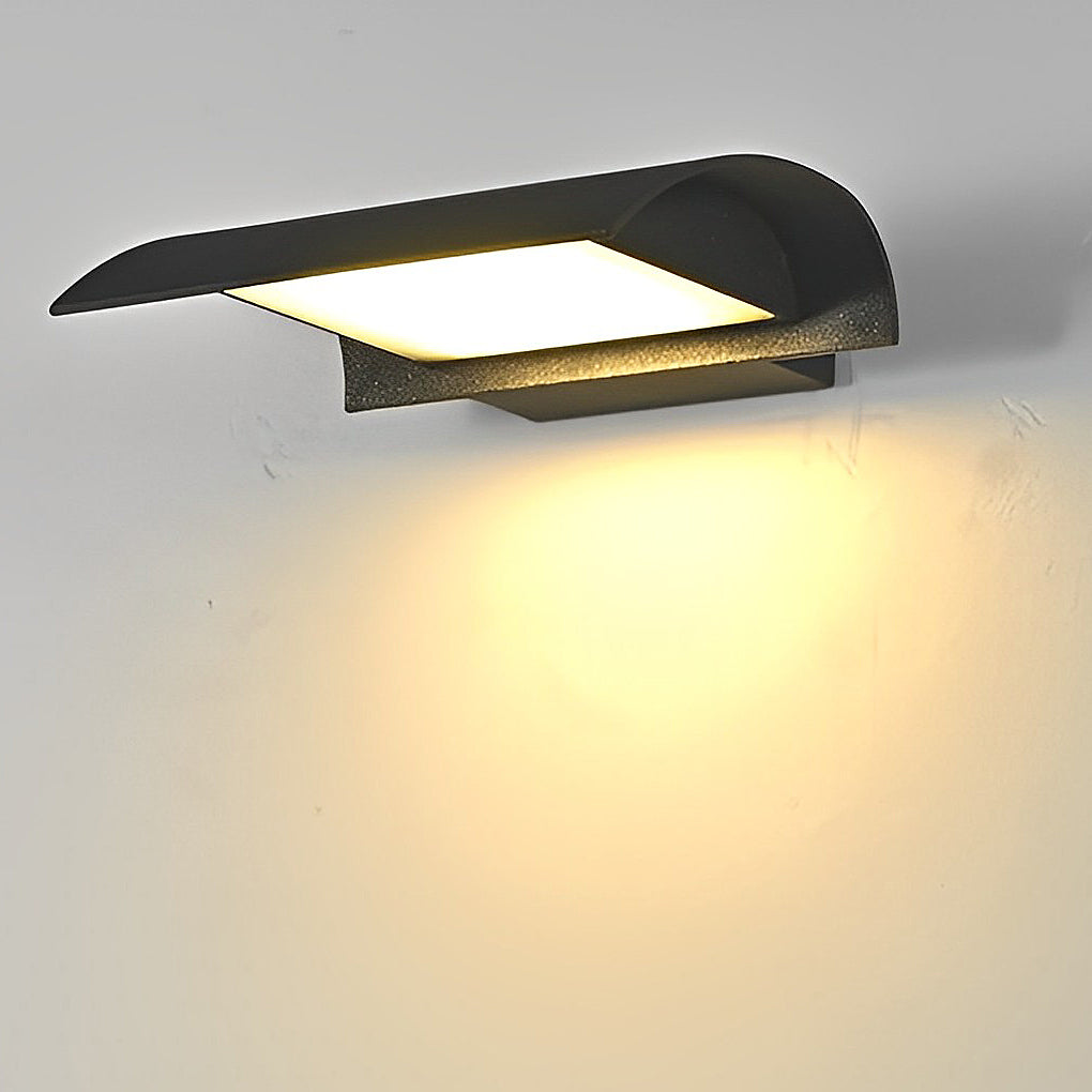 Minimalist Square Outdoor Down Wall Sconce — Aluminum, LED, Dual Color Temperature, IP65 Weatherproof