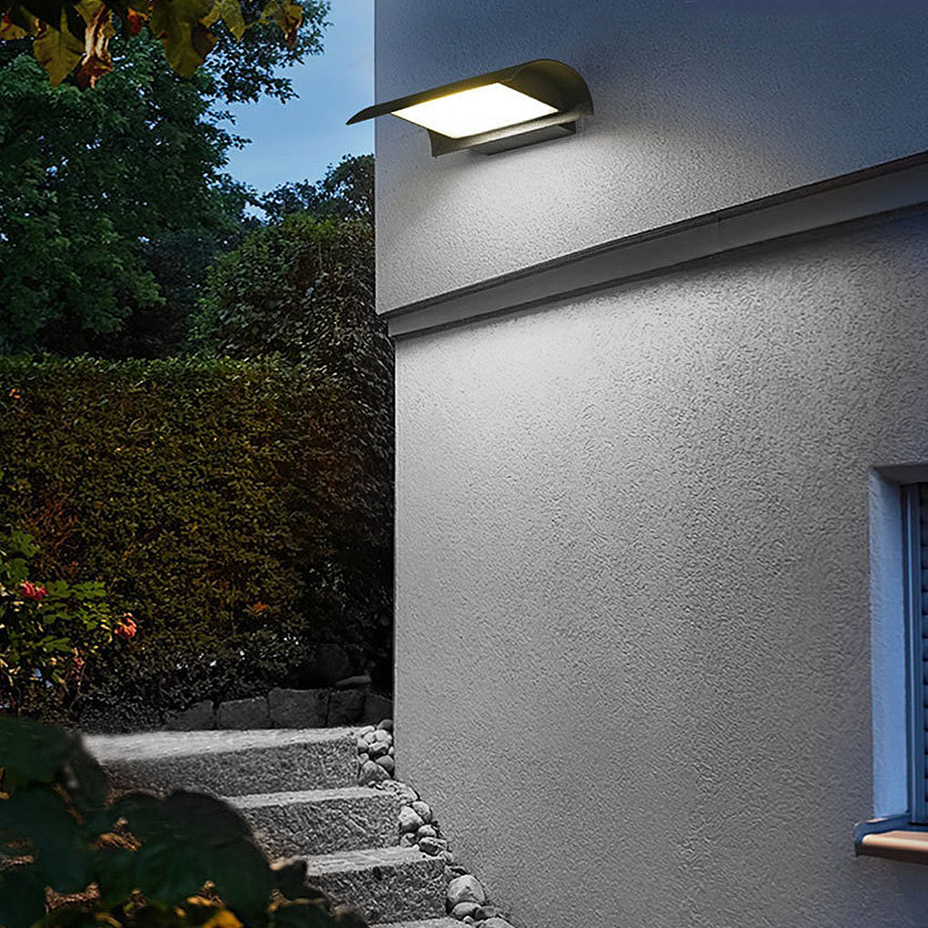 Minimalist Square Outdoor Down Wall Sconce — Aluminum, LED, Dual Color Temperature, IP65 Weatherproof