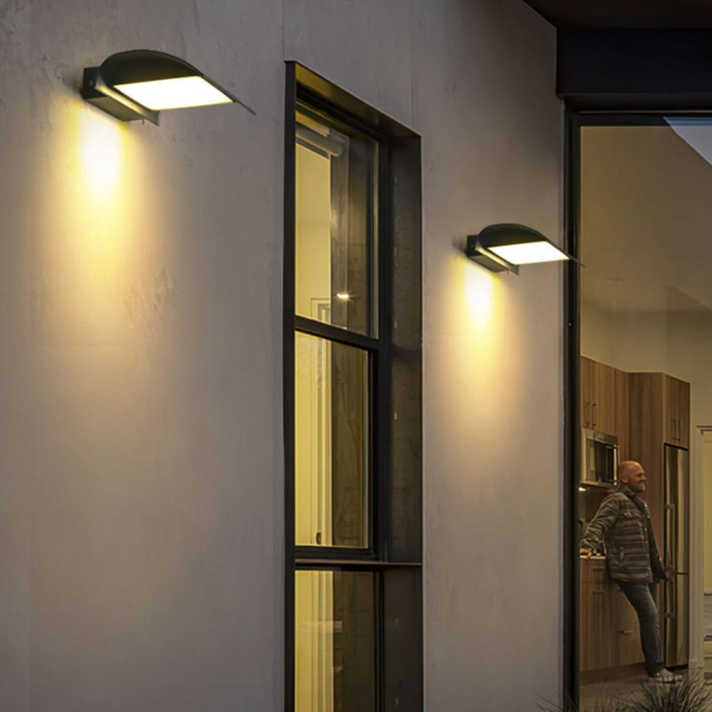 Minimalist Square Outdoor Down Wall Sconce — Aluminum, LED, Dual Color Temperature, IP65 Weatherproof