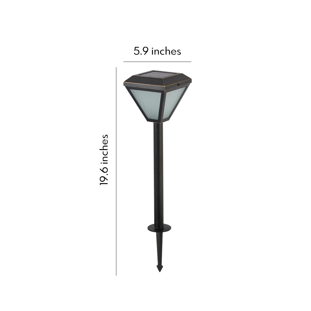 Solar Bollard Path Light — Full Copper and Glass, 1W LED Warm White, IP55, 1200mAh, 19.7"
