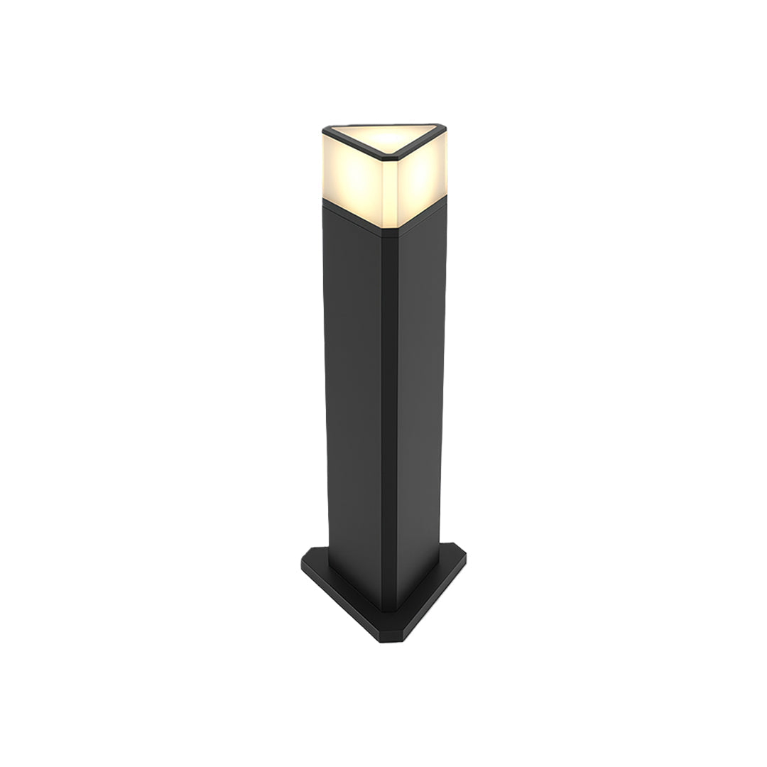 Modern Cylindrical Bollard Path Light — Black Aluminum, White Acrylic, 7W LED, IP54, 400/600/800mm