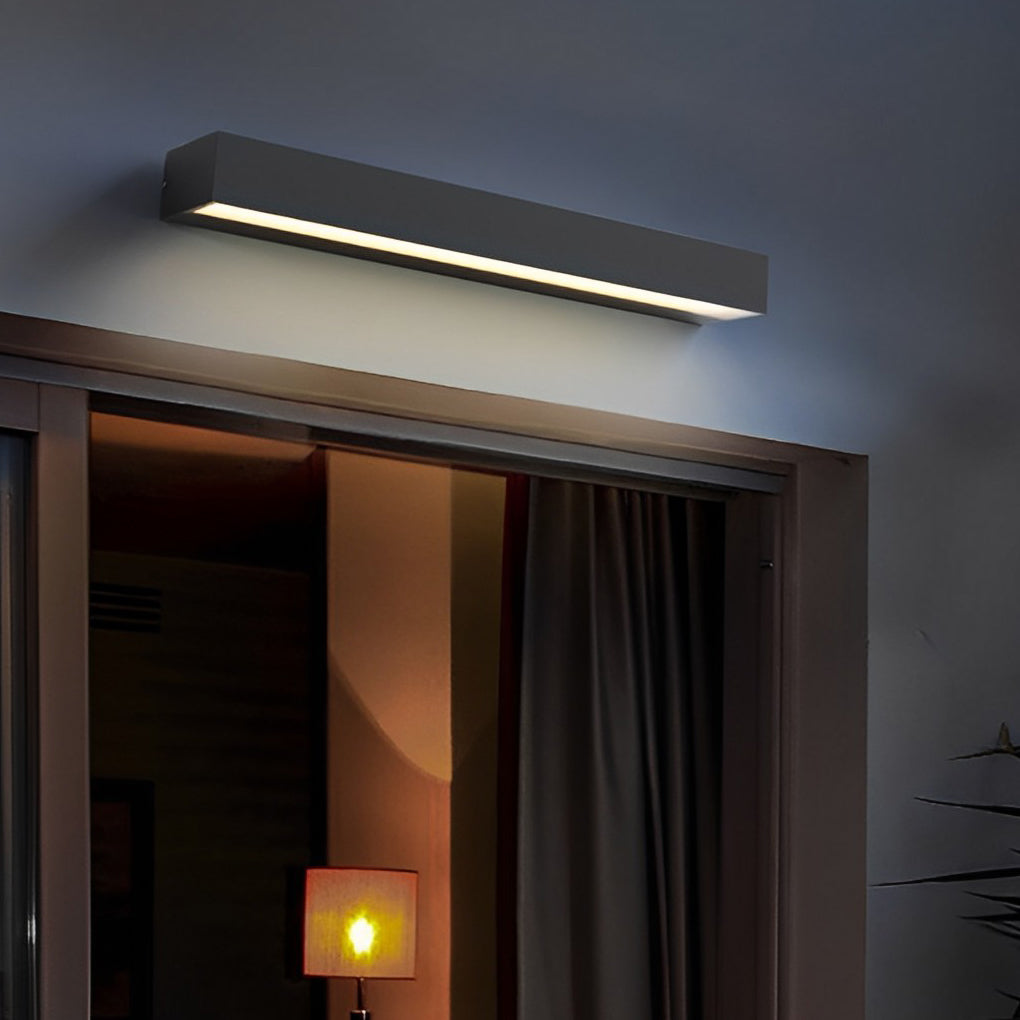 Modern Linear Door Number Wall Light — Die-Cast Aluminum, Acrylic Panel, LED, IP65, 3000K/6000K, 4 Sizes