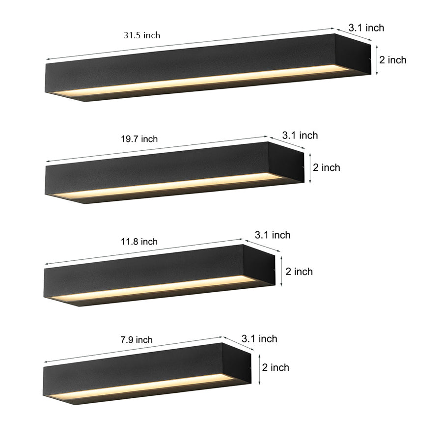 Modern Linear Door Number Wall Light — Die-Cast Aluminum, Acrylic Panel, LED, IP65, 3000K/6000K, 4 Sizes