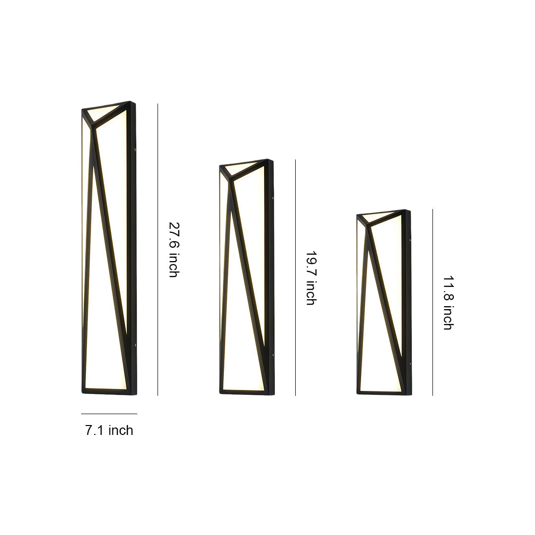 Modern Linear Outdoor Wall Sconce — Black Stainless Steel, Integrated LED, IP54, 8W–18W, 3000K