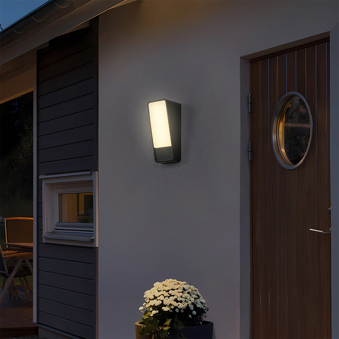 Square Minimalist Outdoor Wall Sconce — Die-Cast Aluminum & Acrylic, LED, IP65, Optional Motion Sensor, 3000K