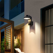 Minimalist Outdoor Wall Sconce, Set of 2 — Black Aluminum, Clear Glass, 12W LED, IP65 Weatherproof